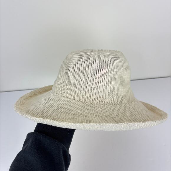 Wallaroo Victoria Sun Hat OS Beige White Travel Outdoor vacation resort - Picture 3 of 10